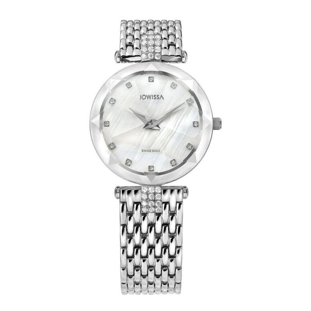 Facet Strass Swiss Ladies Watch, Silver